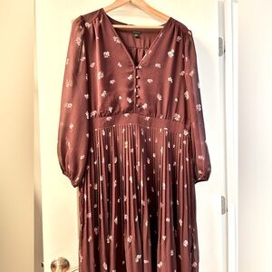 Burgundy Ann Taylor midi dress, size 14